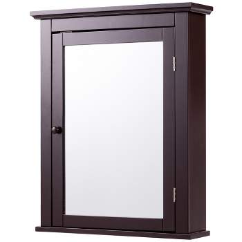 Tangkula Bathroom Wall Mounted Cupboard Mirrored Storage Cabinet Adjustable Shelf