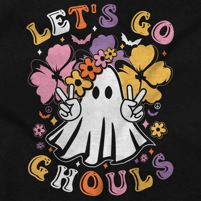 Cute Boho Ghost Lets Go Ghouls Womens Graphic T Shirt Tees Brisco Brands