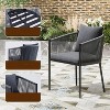 VisioGear Patio Accent Table Sets, 2 Pieces Outdoor Dining Set with Cushions, Patio Furniture Chairs for Garden, Gray, 22.05”*24.41“*30.71” - 3 of 4