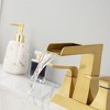 OUTSUPPLY Gold Widespread Bathroom Sink Faucet with 2 Handle Design, Rotatable Waterfall Spout, Includes Drains & Supply Lines - 2 of 4