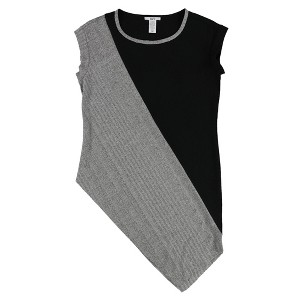 bar III Womens Colorblocked Asymmetrical Knit Blouse - 1 of 2
