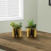 SEVOBAL Planters Set of 2 Artificial Succulent Plants 7" Tall in Glossy Black Pots for Modern Table Decor, Green, 5.5"*4.5"*7" - 3 of 4