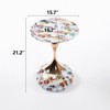 FONTOI Mermaid Tail End Table, Metal Pedestal Table, Accent Table for Living Room Bedroom Office, Colorful Ink Dot, 15.7"*21.2"*15.7" - 3 of 4