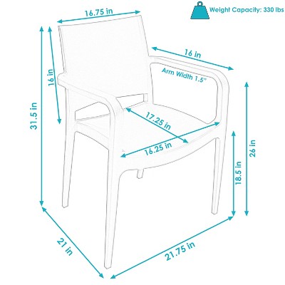 Landon Red Plastic All-Weather Outdoor Dining Armchair Set