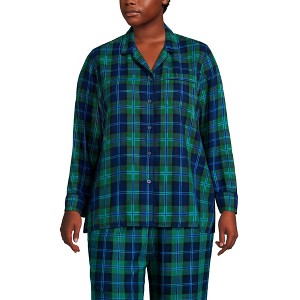 Lands' End Women's Long Sleeve Print Flannel Pajama Top - 1 of 3