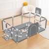 GOTGELIF 71"x48" 4-Panel Baby Playpen Foldable Playard with Basketball Hoop - 3 of 4