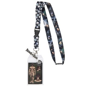 Attack on Titan Reversible ID Lanyard Badge Holder With Metal Logo Charm - 1 of 4