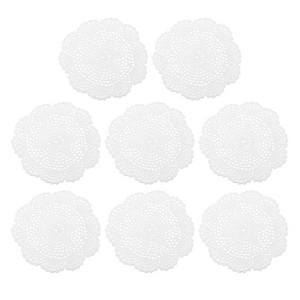 Unique Bargains Handmade Crochet Round Lace Placemats with Floral Patterns for Wedding Party - 1 of 4
