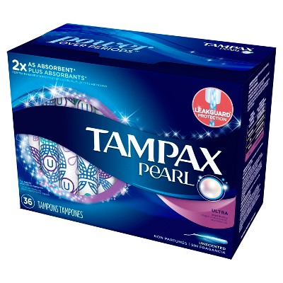 Tampax Pearl Plastic Unscented Ultra Absorbency Tampons - 36ct : Target