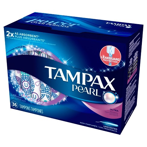 tampons tampax pearl ultra 36ct absorbency unscented plastic target