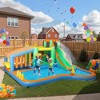 Qaba 8 in 1 Inflatable Bounce House with Water Slide, Splash Pool, 680W Blower, Ball Pit, Water Cannon, Climbing Wall, Toss Ring, Basketball Hoop - 3 of 4