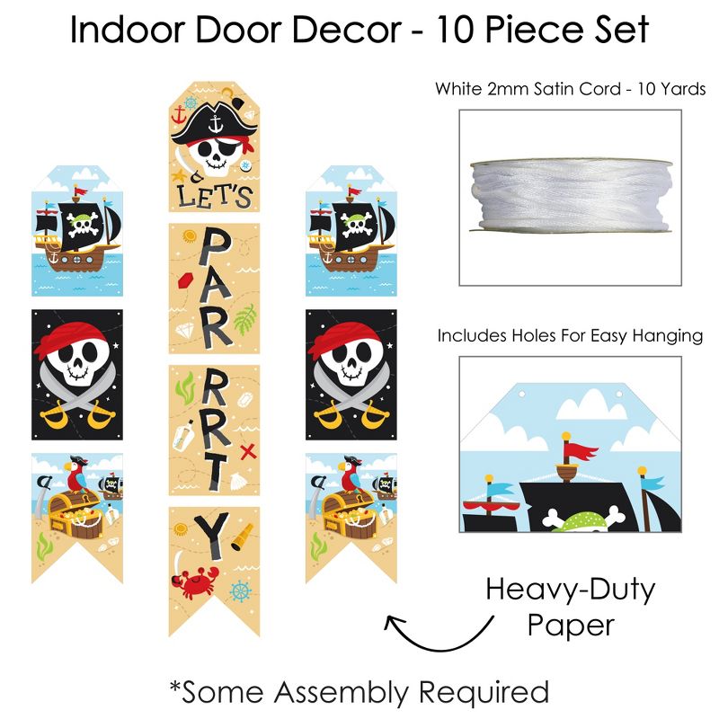 Big Dot of Happiness Pirate Ship Adventures - Hanging Vertical Paper Door Banners - Skull Birthday Party Wall Decoration Kit - Indoor Door Decor, 5 of 8