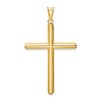 Black Bow Jewelry 14k Yellow Gold Beveled Edge Hollow Tube Cross Pendant - 3 of 4