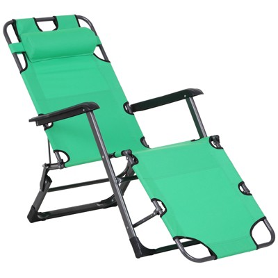 Green Adjustable Zero Gravity Chaise Lounger with Cushions