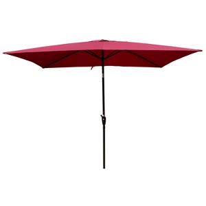 Gulches Burgundy 108 Inch x 72 Inch Rectangular Patio Umbrella with Crank and Tilt Feature - 1 of 4