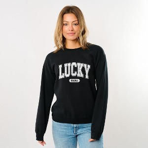 Simply Sage Market Women's Graphic Sweatshirt Lucky Mama Distressed - 1 of 4