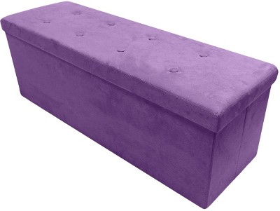 Sorbus Collapsible Bench Ottoman With Cover - Faux Suede