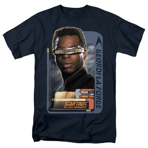Star Trek Geordi Laforge Adult T-Shirt Navy - 1 of 4
