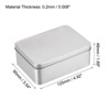 Unique Bargains Home Tinplate Sturdy Durable Portable Storage Box with Lids Silver Tone - 2 of 3