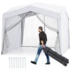 Costway 10 X 10 FT Pop up Canopy Tent with 4 Sidewalls Mesh Netting Wheeled Bag 8 Stakes - 2 of 4
