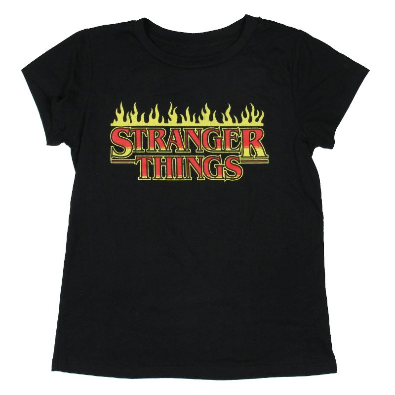 Strangers Things Girls' Youth Fire Logo Kids Graphic T Shirt, 1 of 4