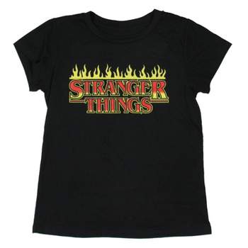 Strangers Things Girls' Youth Fire Logo Kids Graphic T Shirt