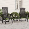 vidaXL Garden Reclining Chair Set of 2 Anthracite Polypropylene (PP) - 2 of 4