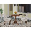 3-Piece Mahogany Finish Solid Wood Top - Dining Room Set - Seats 4 - 2 of 4