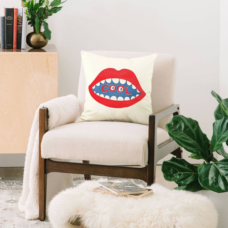 16&#34;x16&#34; Nick Nelson Cool Mouth Square Throw Pillow Red - Deny Designs, 3 of 5