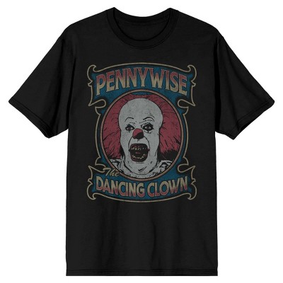 It (1990) Pennywise The Dancing Clown Men's Black Short Sleeve T-shirt ...