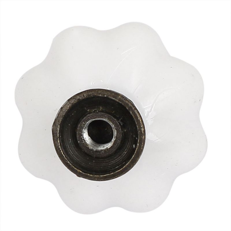 Unique Bargains Vintage Style Door Knobs Cabinet Drawer Cupboard Kitchen Pull Handle White 1.3"x1.4" 10pcs, 2 of 4