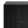 SEVOBAL Utility Storage Cabinets Modern Black Lacquered 4 Door Wooden Sideboard Buffet Cabinet, Black, 59.8"*15.7"*33.7" - 4 of 4