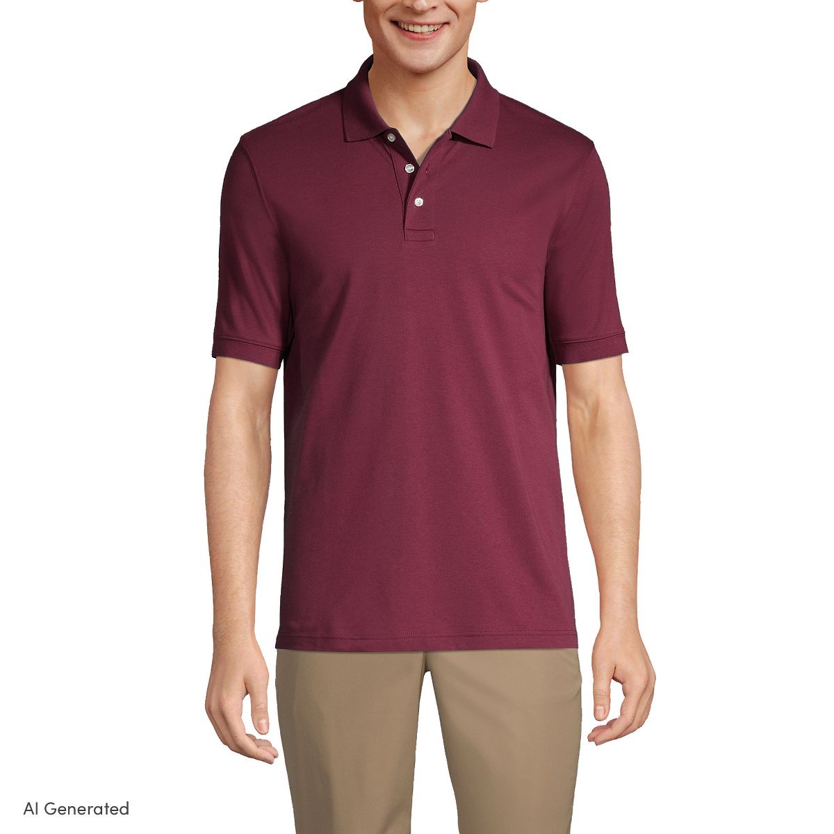 Lands' End School Uniform Men's Long Sleeve Interlock Polo Shirt - thumbnail 10