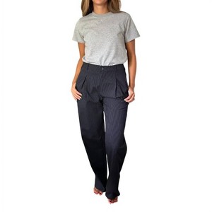 Women's Pinstripe Straight Trouser Pants - needii - 1 of 4