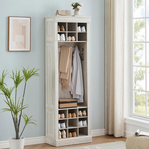 Freestanding deals Hallway Closet Organizer with Shelves and Shoe Rack