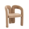 CAVINAS Velvet Accent Chair with Elephant Feet,Arm Chair Curved Circular Backrest,Upholstered Lounge Accent Chair for Living Room,Beige,Set of 2 - 3 of 4