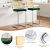 Bencmate Dining Chairs, Counter Height Bar Stools Set of 2, Upholstered Velvet Barstools, 30 inch, Green, 17.7"*18.9"*42.5" - 4 of 4