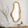 LuxenHome 22"x 39" Asymmetrical Wall Mirror Solid Wood Frame Wall Mounted Irregular Hanging Decorative Mirror for Bathroom Bedroom Entryway Brown - 2 of 4