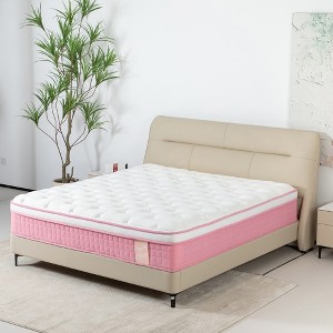 Whisen 12" Queen Hybrid Mattress with Memory Foam, Breathable Cool Cover Individual Pocket Spring - Pink - 1 of 4