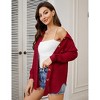 Waffle Button Down Shirt Women Dressy Casual Knit Tops Long Sleeve Loose Fit Shacket with Pocket - 2 of 4