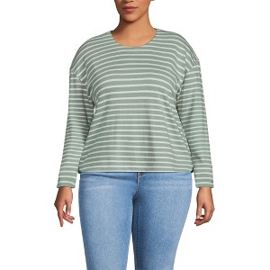 Lands' End Women's Long Sleeve Mariner Jersey Crewneck Tee - 1 of 4
