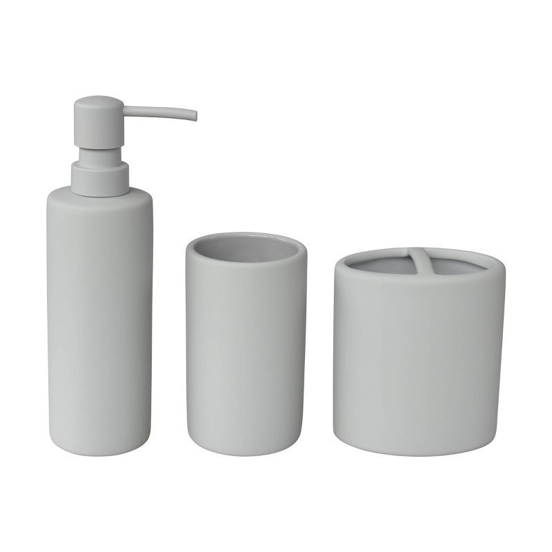 3pc Soft Touch Bath Accessories Set Gray - 88 Main, 1 of 7