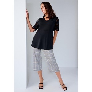 Jessica London Stretch Knit Wide Leg Pant - 1 of 4
