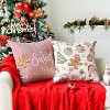 Have a Sweet Christmas Gingerbread Man Candy Cane Throw Pillow Covers, 18 x 18 Inch Joyful Blessed Pink - 3 of 4