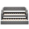 Upholstered Daybed With Trundle, Upholstered Frame, Wood Slat Support Twin Daybed Frame, No Box Spring Required For Living Room, Office, Bedroom - 2 of 4