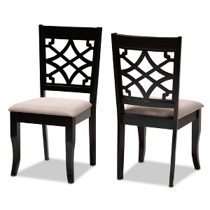 Set of 2 Mael Dining Chair Sand/Espresso - Baxton Studio - 1 of 4