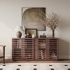 HDZNVF Entertainment Storage Dining Room Cabinet, Buffet Sideboard With Solid Wood Doors, Oak - 2 of 4