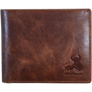 Mens RFID Blocking Bifold Wallet Soft Genuine Leather Brown Western | Secure and Durable Extra Capacity Billfold - 1 of 4
