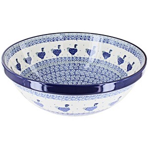 Blue Rose Polish Pottery 55 Ceramika Artystyczna Large Serving Bowl - 1 of 1