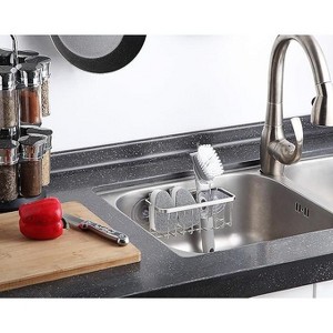 Ridstar Rust-Proof Luxury Kitchen & Bathroom Sink Sponge Holder with Self-Adhesive Base-Gray - 1 of 4
